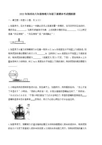 河南省郑州市2021-2022学年八年级下学期物理期末考试模拟题（无答案）