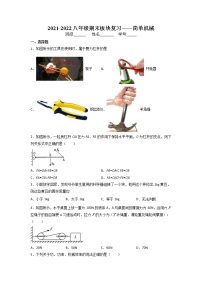 2021-2022学年人教版八年级物理第十二章简单机械期末板块复习（无答案）