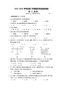 上海市奉贤区2021-2022学年八年级下学期期末考试物理试题（无答案）