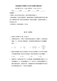 苏科版初中物理九年级下册期中测试卷（标准难度）（含答案解析）