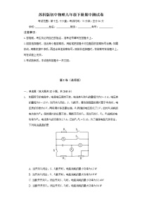 苏科版初中物理九年级下册期中测试卷（困难）（含答案解析）