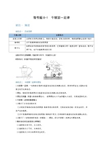 2022年通用物理中考微专题-运动和力-8-1  牛顿第一定律（含答案）