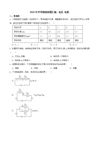 2022年中考物理真题汇编：电压 电阻及答案