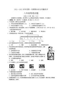 山东省菏泽市成武县2021-2022学年八年级上学期期末考试物理试题(word版含答案)