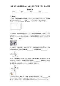 安徽省六安市霍邱县2021-2022学年八年级（下）期末考试物理试题(word版含答案)