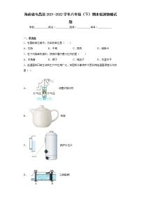 海南省屯昌县2021-2022学年八年级（下）期末检测物理试题(word版含答案)