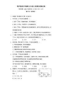 粤沪版初中物理九年级上册期末测试卷（含答案解析）