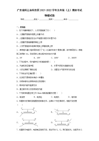 广东省阳江市阳东区2021-2022学年九年级（上）期末考试物理试题(word版含答案)