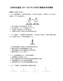 天津市东丽区2021-2022学年八年级下学期期末考试物理试卷(word版含答案)