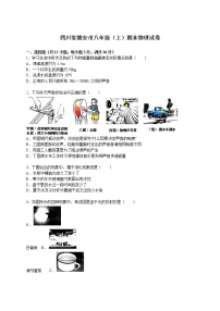 物理八年级上四川省雅安市八年级（上）期末物理试卷(WORD版，含解析)