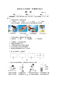 九年级物理北京市海淀区届九年级上学期期中考试物理试题