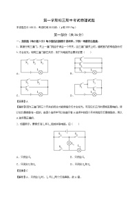 九年级物理广东省执信中学九年级上学期期中考试物理试题（含答案）