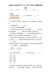 安徽省六安市金寨县2021-2022学年八年级上学期期末物理试题(含答案)