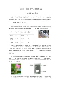 2019-2020郑州市荥阳市上学期期末八年级试题分析