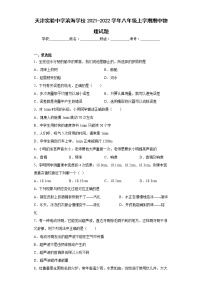 天津实验中学滨海学校2021-2022学年八年级上学期期中物理试题(含答案)