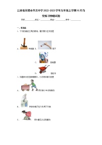 江苏省无锡市羊尖中学2022-2023学年九年级上学期10月当堂练习物理试题(含答案)