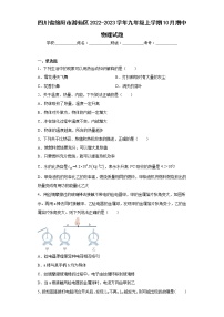 四川省绵阳市游仙区2022-2023学年九年级上学期10月期中物理试题(含答案)