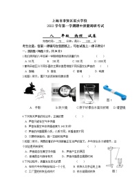 上海市奉贤区星火学校 2022-2023学年八年级上学期期中质量调研 物理 试卷