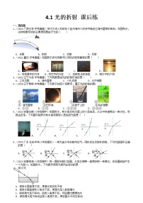 2021学年4.1 光的折射一课一练