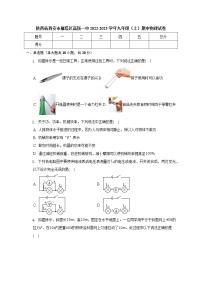 陕西省西安高新一中2022-2023学年九年级上学期期中物理试题(含答案)