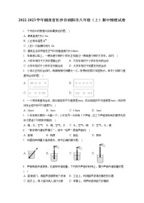 2022-2023学年湖南省长沙市浏阳市八年级（上）期中物理试卷(含答案解析)