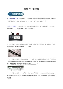 2018-2022年安徽中考物理5年真题1年模拟汇编 专题01 声现象（学生卷+教师卷）
