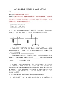 【期末复习】2022-2023学年初三物理上册综合训练（实验题）