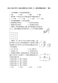 2021-2022学年上海市普陀区九年级（上）期末物理试卷（一模）（含答案解析）