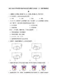 四川省泸州市龙马潭区2022-2023学年九年级上学期期中物理试卷(含答案)