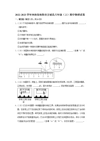 河南省南阳市方城县2022-2023学年八年级上学期期中阶段性调研物理试卷(含答案)