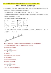 专题04 实验探究：测量平均速度（解析版）-2022-2023学年八年级物理上册学优生期中期末复习难