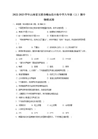 云南省玉溪市峨山县小街中学2022-2023学年八年级上学期期中物理试卷(含答案)