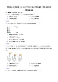 湖南省永州市新田县2022-2023学年九年级上学期物理期中质量监测试卷 附答案教师版