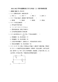 新疆哈密八中2021-2022学年九年级上学期期中物理试题