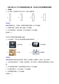 北师大版2022年中考物理真题分类汇编：常见的光学仪器附解析