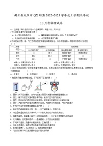 湖北省武汉市QX联盟2022~2023学年度上学期九年级10月考物理试卷