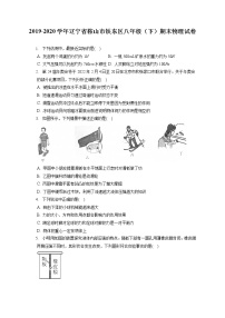 辽宁省鞍山市铁东区2019-2020学年八年级下学期期末物理试题