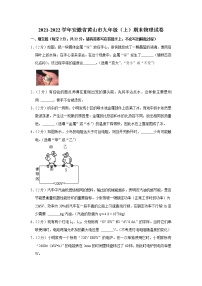 安徽省黄山市2021-2022学年九年级上学期期末物理试题