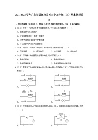 广东省湛江市雷州三中2021-2022学年九年级上学期期末物理试题