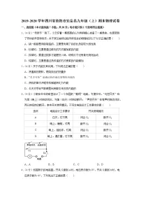 四川省资阳市安岳县2019-2020学年九年级上学期期末物理试题