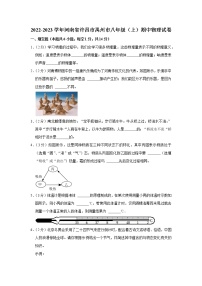 河南省许昌市禹州市2022-2023学年八年级上学期期中物理试题