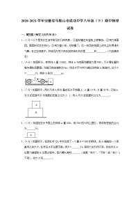 安徽省马鞍山市成功中学2020-2021学年八年级下学期期中物理试题