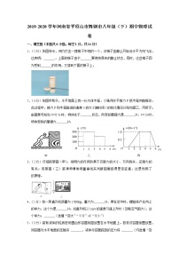 河南省平顶山市舞钢市2019-2020学年八年级下学期期中物理试题