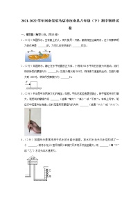 河南省驻马店市汝南县2021-2022学年八年级下学期期中物理试题