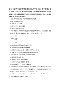 湖南省常德市安乡县2022-2023学年九年级上学期期中物理试题