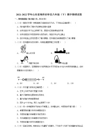 山东省菏泽市单县2021-2022学年八年级下学期期中物理试题