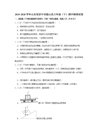 山东省济宁市微山县2019-2020学年八年级下学期期中物理试题