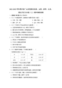 四川省广元市苍溪县东溪、元坝、歧坪、五龙、陵江片区2022-2023学年九年级上学期期中物理试题