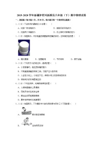 新疆伊犁州新源县2019-2020学年八年级下学期期中物理试题