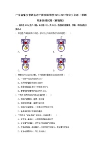 广东省肇庆市四会市广附实验学校2021-2022学年九年级上学期期末物理试卷(含答案)